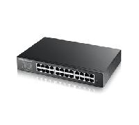 GS1900-24E v3 24-puertos GbE L2 Smart Switch escrtorio sin ventilador. IPv6 VLAN. No gest en Nebula. Cable CA kit de montaje pared y rack GS1900-24E-EU0103F