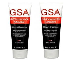 GSA - Gel concentrado para articulaciones de cilicio orgánico, 200 ml, lote de 2