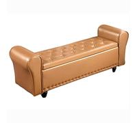 GSACLKES Bancos de Almacenamiento,Taburete de Almacenamiento de Otomanos,Material de Cuero Artificial Puede Sentarse Zapato Sofá de Banco de Zapato Multifunción,6 Colores,/Caquí/40 * 40 * 100 cm