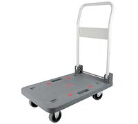 GSACLKES Carritos, Carrito de Plataforma Portable de Carrito de Mano Plegable con Manija de Metal Plegable Carro de Cama Plana de Plástico Heavyduty para la Fábrica Del Almacén Mueve Gran Capacidad/Co