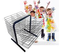GSACLKES Estantes de Secado, Estante de Secado Infantil Estante de Secado Móvil Artístico para el Aula, Estante de Secado de Alambre de Doble Cara de Acero Metálico con 50 Estantes, 45 X 66 X 82 Cm, N
