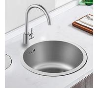 GSACLKES Fregaderos, Fregadero de Cocina Fregadero de Isla Cepillado de Acero Inoxidable 304 28-40 cm Fregadero Redondo Incorporado de 11,0 Pulgadas-15,7 Pulgadas Debajo Del Lavabo Del Mostrador Frega