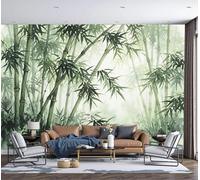 GSAEIMCT Art Papel Tapiz Fotográfico Bosque De Bambú Brumoso Papel Pintado Plantas Para Pintar Con Tinta Seda 250X170Cm Pared Sala Cuarto Póster Verde
