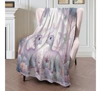 GSAEIMCT Manta De Forro Polar con Diseño Dinosaurios del Bosque Acuarela De Ensueño para Sofá Cama,Mante De Forro Polar Sherpa 3D Rosa Desenfadados,Decoración De Habitación Infantil,75X100Cm