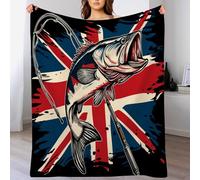 GSAEIMCT Manta De Vellón De Rojo Y Azul Bajo De Bandera la cobija De Tiro Impresa para Niños Adultos De Frazada Ilustración De Animales De Felpa para Cama Sofá 150X200Cm