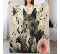 GSAEIMCT Manta Franela para Cama,Manta para Sofá Beige Conejo De Línea 130X150Cm Suaves Microfibra Grande Flannel Blanket,Ilustración De Animales Estampado Manta Invierno Calentitas