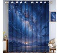 GSAEIMCT Opacas Cortinas Dormitorio - Galaxia del Desierto Zafiro Tranquilo Y Soñador Impresión 3D Aislantes De Frío Y Calor Cortina - 140 X 245 Cm Salon Cocina Habitacion Niño Moderna Decorativa