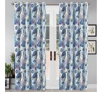 GSAEIMCT Opacas Cortinas Dormitorio - Medusas Tortuga Marina Azul Blanco Mundo Oceánico Impresión 3D Aislantes De Frío Y Calor Cortina - 140 X 175 Cm Salon Cocina Habitacion Niño Moderna Decorativa