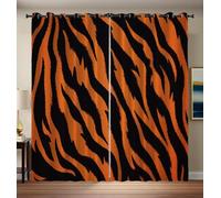 GSAEIMCT Opacas Cortinas Dormitorio - Rayas De Tigre Naranja Negro Animales Salvajes Impresión 3D Aislantes De Frío Y Calor Cortina - 140 X 245 Cm Salon Cocina Habitacion Niño Moderna Decorativa