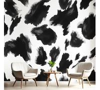 GSAEIMCT Papel Pintado Panorámico 3D Seda,300X210Cm Blanco Y Negro Estampado De Leopardo Visual Gran Pared,Minimalismo Para Sala De Estar,Habitación Infantil,Decoración Póster De Papel Pintado