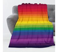 GSAEIMCT Rojo Manta De Franela Suave Y Esponjosa 100X130Cm,Frazada para Todas Las Estaciones,Rayas De Arcoíris Arte Degradado Manta Suave Fácil De Cuidar Y Lavable Ideal para Dormitorio Y Sofá