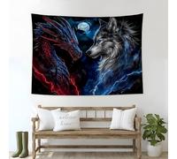 GSAEIMCT Tapiz Decorativo Pared, Tapiz De Lobo Dragón Relámpago Animales Fantásticos, 230 X 180 Cm Tapiz Pared, Tapices Para Decoración De Dormitorio, Decoración De Pared, Arte De Pared, Manteles