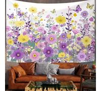 GSAEIMCT Tapiz Flores Mariposas 200 X 150 Cm Botánico Natural Arte Moderno Neutro Acogedor Frío Fantástico Colgante De Pared Dormitorio Sala De Estar Dormitorio Decoración Tela