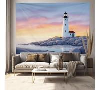 GSAEIMCT Tapiz Roca Del Faro 150 X 100 Cm Pintura Realista Arte Moderno Neutro Acogedor Frío Fantástico Colgante De Pared Dormitorio Sala De Estar Dormitorio Decoración Tela