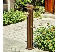 GSATREY Columna de Agua de Jardín de Aleación de Aluminio, Grifo Montado en el Piso, con Pistola Rociadora, para Riego, Lavado de Coche y Baño de Mascotas(Brown-b)
