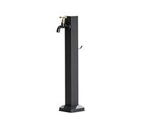 GSATREY Columna de Agua para Jardín Exterior Independiente, Grifo de Columna de Agua de Acero Inoxidable para Exteriores, Grifo con Soporte Manguera(Black 2,95cm/37.4in)