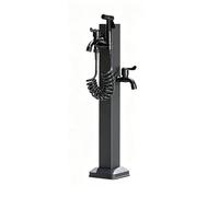 GSATREY Columna de Agua para Jardín Exterior Independiente, Grifo de Columna de Agua de Acero Inoxidable para Exteriores, Grifo con Soporte Manguera(Black 7,95cm/37.4in)