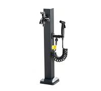 GSATREY Columna de Agua para Jardín Exterior Independiente, Grifo de Columna de Agua de Acero Inoxidable para Exteriores, Grifo con Soporte Manguera(Black 9,95cm/37.4in)