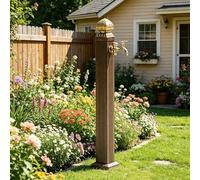 GSATREY Columna de Agua para Jardín Independiente de Aleación de Aluminio, Grifo Montado en el Piso, Diseño Retro, para Riego y Lavado(Brown-a)