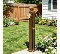 GSATREY Columna de Agua para Jardín Independiente de Aleación de Aluminio, Grifo Montado en el Piso, Diseño Retro, para Riego y Lavado(Brown-b)