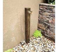 GSATREY Grifo de Columna de Agua de Acero Inoxidable para Exteriores, Fuente de Columna Multifuncional para Patio con Grifo de Cobre Completo(80CM/31.5IN)
