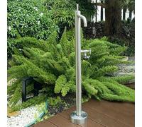 GSATREY Grifos para Exteriores, Columna de Agua de Acero Inoxidable para Jardín al Aire Libre, con Grifo de Doble Salida de Agua, para Jardines y Patios(104cm/40.9in)