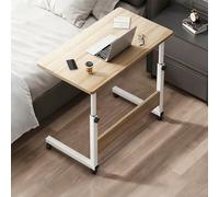 GSATREY Mesa Auxiliar Regulable, Mesa de Centro en Forma de C con 4 Ruedas con Rotación de 360°, Mesita de Noche para Cama y Sofá, for el Hogar y la Oficina(Yellow,58 * 28cm/22.8 * 11in)