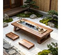 GSATREY Mesa Baja Tatami de Madera Maciza, Mesa Baja Japonesa de Suelo, para Salón, Dormitorio, Meditación y Ceremonia del Té, Fácil de Instalar(160 * 60 * 35cm/63 * 24 * 14in)