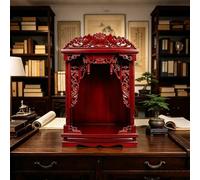 GSATREY Mesa de Altar, Altar Budista de Madera Maciza con Bandeja Extraíble, Tallado a Mano, Ideal para Santuario Ancestral y Uso Doméstico(Red,42cm/16.5in)