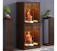 GSATREY Mesa De Altar con Nicho for Buda, Estilo Chino, Altar Budista de Templo Santuario, Tallada A Mano, Natural, para Oraciones, Adivinación, Adoración(43 * 42 * 138cm/16.9 * 16.5 * 54.3in)