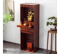 GSATREY Mesa de Altar de Madera, Gabinete de Buda con Cajones y Almacenamiento, Mesa de Ofrendas Estilo Zen para Hogar, para Relajación, Oración(Red,38 * 37 * 172cm/15 * 14.6 * 67.7in)