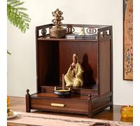 GSATREY Mesa de Altar de MeditacióN, Altar del Santuario de Buda, Mesa de Puja con Cajón, Decoración de Habitación, Tallada A Mano, para Oraciones, Adivinación