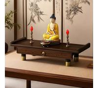 GSATREY Mesa de Altar, Nicho de Buda, Mesa de Oración e Incienso, Soporte para Estatua de Buda, Estante de Madera con Grabado Vintage, para Sala y Oración en Casa(66 * 26 * 13cm/26 * 10.2 * 5.1in)