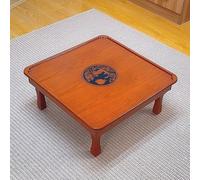 GSATREY Mesa de Centro Japonesa Plegable, Centro Japonesa Pequeña, Mesa Café Tatami Vintage PortáTil, Versátil para Dormitorio y Balcón, Sin Instalación(80 * 80 * 32cm/31.5 * 31.5 * 12.6in)