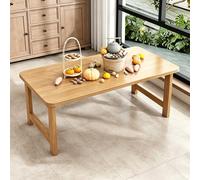 GSATREY Mesa de Piso Japonesa Plegable, Mesa Baja Rectangular Multifuncional de Bambú, para Té, Café, Comida, Hogar, Balcón y Jardín(Yellow,100 * 48 * 50cm/39.4 * 18.9 * 19.7in)