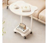 GSATREY Mesa de Sofá C, Mesa de Centro en Forma de C con Rotación de 360°, Diseño Moderno Ahorra Espacio, para Dormitorio, Sala de Estar y Habitación de los Niños(White)