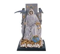 GSC 12 Pulgadas Sentado Blanco Santa Muerte San la Muerte Parca Estatua