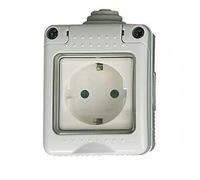 GSC Caja Estanca 2 Módulos con Base Schuko Superficie IP65