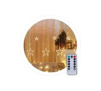 GSC Cortina LED con estrellas 3,5M 8 funciones Luz cálida IP44