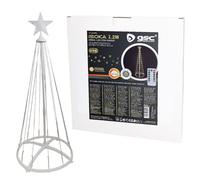 gsc evolution - Árbol navidad LED | 1,2M | 8 funciones | Con mando | Luz cálida IP44