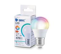 gsc evolution Bombilla Esferica LED Inteligente 5,5W E27 RGB+CTT Regulable Google Home | Alexa