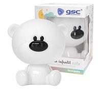 gsc evolution - Luz nocturna infantil LED Osito RGB con intensidad regulable y batería recargable, 7 modos de luz, Lámpara de mesa, lámpara portátil y decoración para habitación Regalo