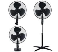 gsc evolution | Ventilador multiusos 3 en 1 | Ideal para mesa, pared y pie | Oscilante 90º | 3 velocidades | Negro