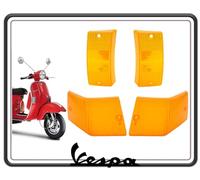 GSC RICAMBI SRL Kit de 4 gema de plástico de plástico para vitrinas, flechas traseras y delanteras, color naranja para Vespa PX 125-150 - 200 - Vespa LML - Vespa Arcobaleo