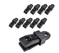 GSCLZ 10 Piezas de Clip de fijación for toldo de Tienda de campaña al Aire Libre, Resistente al Viento, Hebilla de Cuerda de Viento for Campo, Punto de tracción Adicional, Colgante de plástico(Black)