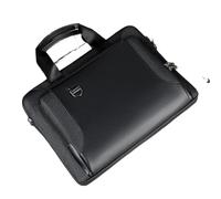 GSCLZ Bolsa for portátil Messenger a prueba de golpes 13.3,14,15.6,17. Pulgadas, Maletín Hombre Señora Estuche Hombro for Computadora Portátil(Thin Black,For 17.3 inch)