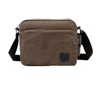 GSCLZ Bolso de lona for hombre, bandolera cruzada Vintage, multifunción, informal, viaje, cartera, maletines for exteriores(Coffee)