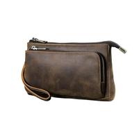 GSCLZ Bolso de mano cuero for hombre, bolso con diseño, cartera larga, organizador cables almacenamiento carga viaje