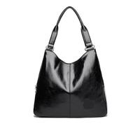 GSCLZ Bolso tote de tres capas, bolso mano auténtico for mujer, hombro, piel sintética Para Shopper,Trabajo(Black)