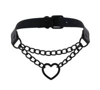 GSCLZ Gargantilla con forma de corazón y cadena, estilo gótico, for niñas, punk, bonito accesorio tipo gargantilla